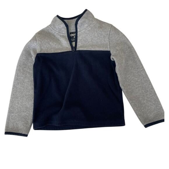 Vintage Oshkosh Toddler Sweatshirt Navy Gray Block Fleece Minimalistic Fleece - Picture 1 of 7
